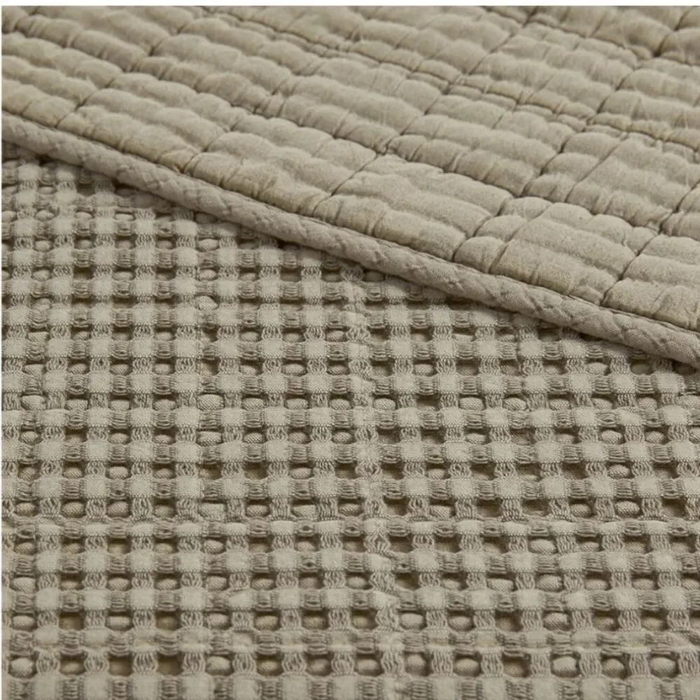 Levtex Home Taupe Waffle Quilt Set